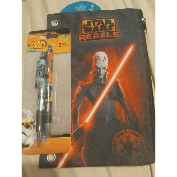 Star Wars Rebels School Supplies Pencil Pouch and 2 Pack of Star Wars Pens NEW - Picture 1 of 1